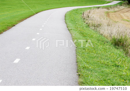 empty asphalt bike path empty asphalt bike path 19747510