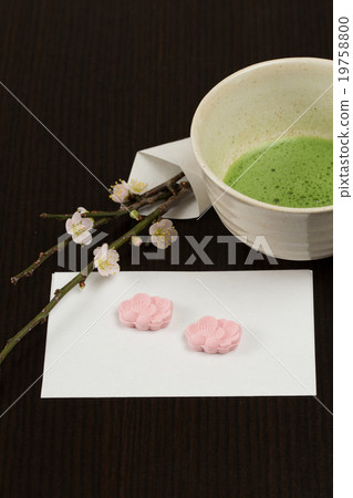Tea ceremony (image of sweets plum) 19758800