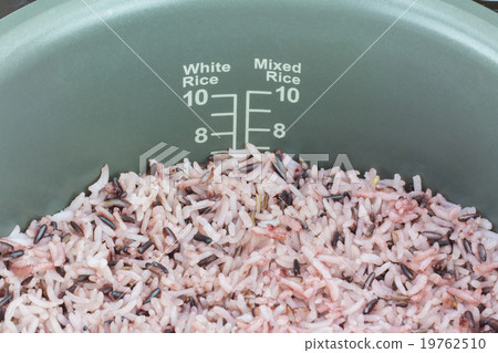 Cooked mixed rice in electric rice cooker 19762510