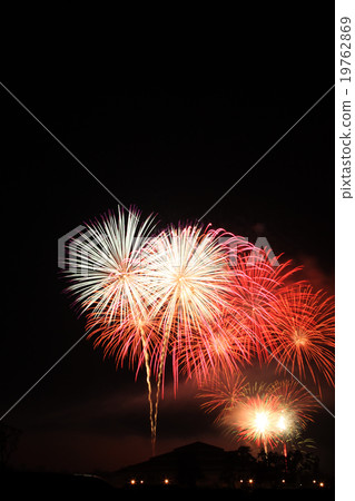 Colorful fireworks over dark sky Colorful fireworks over dark sky 19762869