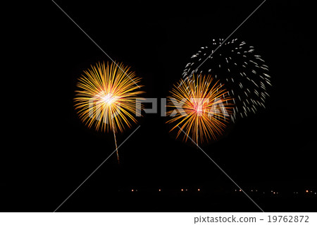 Colorful fireworks over dark sky Colorful fireworks over dark sky 19762872