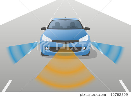 安全汽車和傳感器圖像例證 19762899