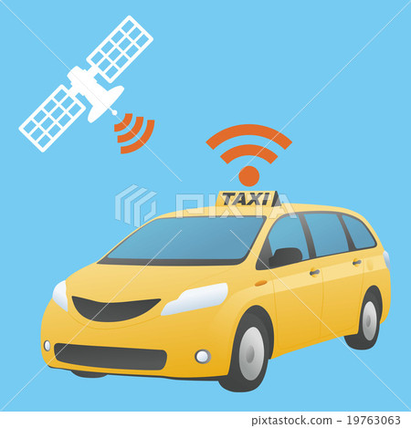 Automatic driving taxic image Illustration 19763063