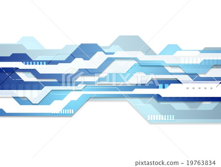 Blue and white tech geometric flyer background Blue and white tech geometric flyer background 19763834