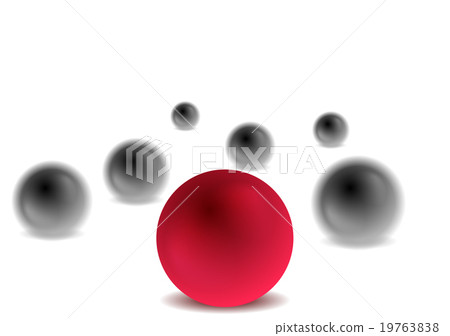 Red and black 3d balls on white background 19763838