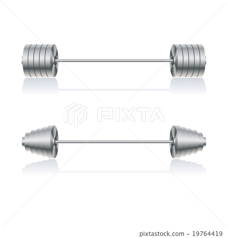 Set barbells, vector illustration. 19764419