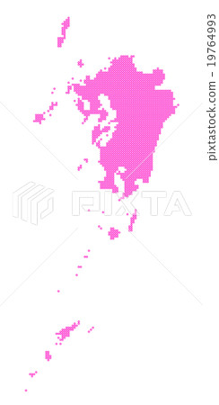 Kyushu map dot dot pink 19764993