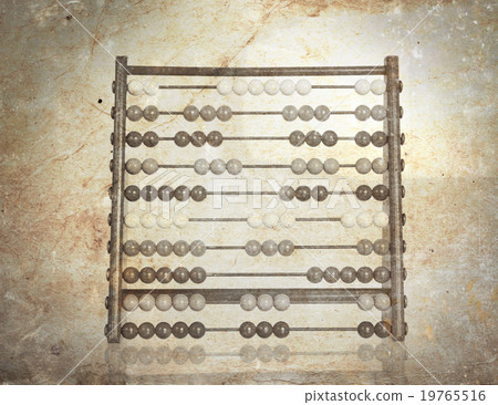 Vintage picture of an old abacus Vintage picture of an old abacus 19765516
