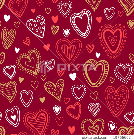 Seamless pattern with valentine hearts. Vector - Stock Illustration ...