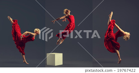 Gorgeous young ballet dancer wearing red dress Gorgeous young ballet dancer wearing red dress 19767422