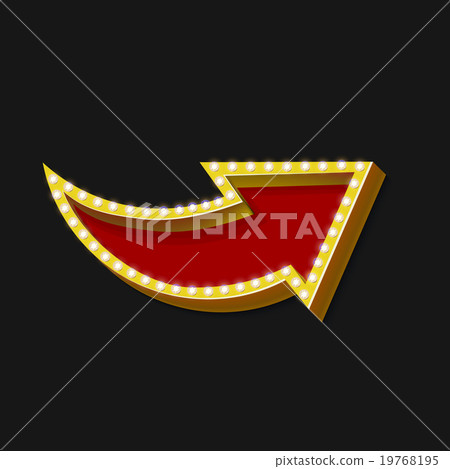 Volume retro arrow with lights - Stock Illustration [19768195] - PIXTA