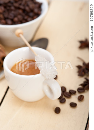 espresso coffee with sugar and spice 19769299