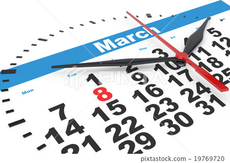 Calendar with clock 19769720