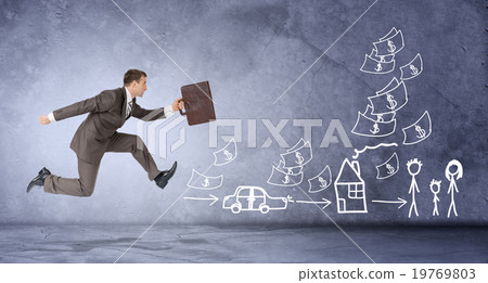 Businessman running forward 19769803