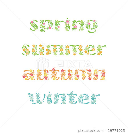 Lettering Autumn, spring, winter, summer. Vector i - Stock Illustration ...