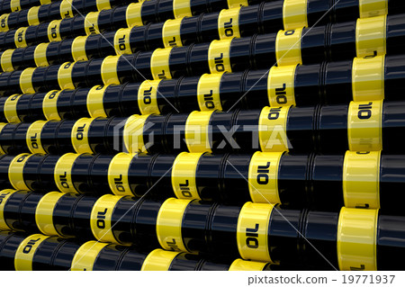 Black oil barrels wall 19771937
