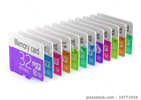 Colorful memory micro sd card stack 19771939