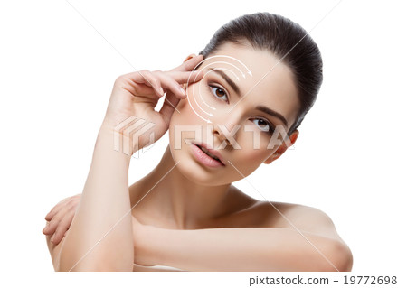 Beautiful girl touching face Beautiful girl touching face 19772698