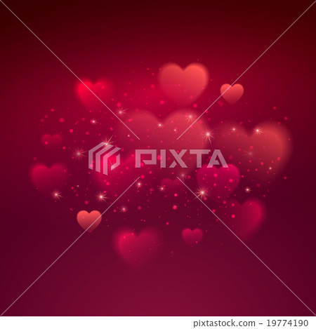Shiny hearts bokeh Valentine day background Shiny hearts bokeh Valentine day background 19774190