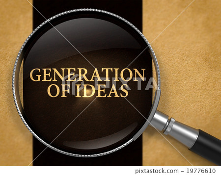 Generation Of Ideas through Loupe on Old Paper. 19776610