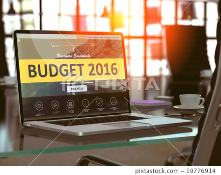 Laptop Screen with Budget 2016 Concept. 19776914
