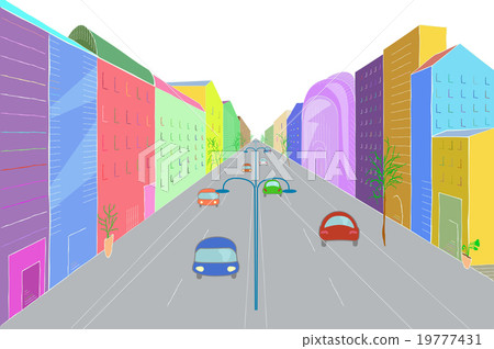 Urban landscape in flat design style Urban landscape in flat design style 19777431