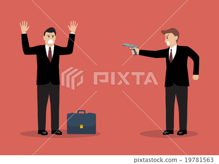 Businessman with handgun robs an other businessman 19781563