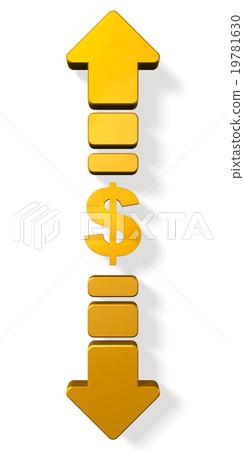 Abstract 3DCG illustration of dollar fluctuation 19781630
