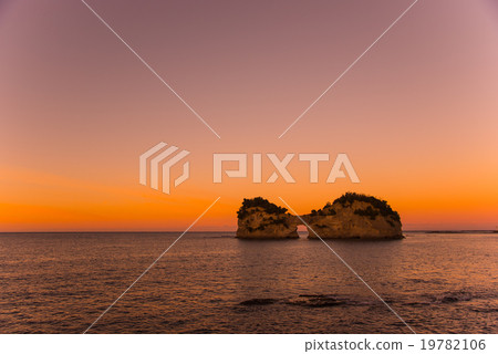 Wakayama prefecture Shirahama Dawn of Kojikushima Dawn of Orange 19782106