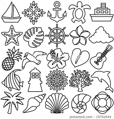 Summer icon line illustration Summer icon line illustration 19782644