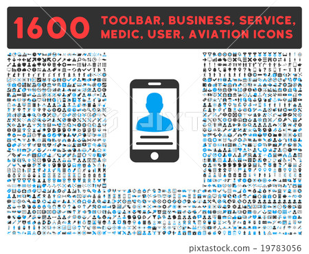 Mobile Account Icon With Large Pictogram Collection Mobile Account Icon With Large Pictogram Collection 19783056