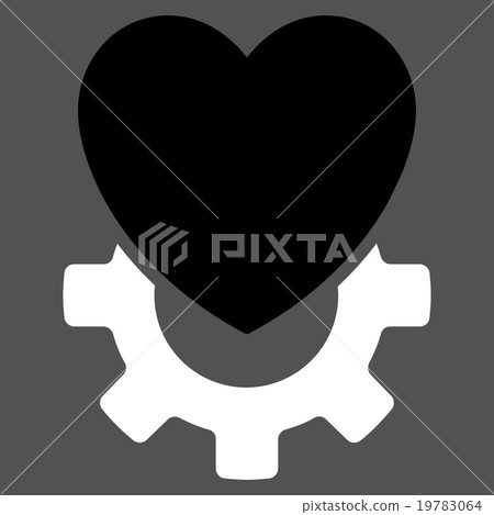 Mechanical Heart Flat Icon Mechanical Heart Flat Icon 19783064