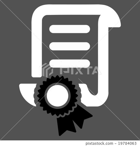 Certified Scroll Document Flat Icon Certified Scroll Document Flat Icon 19784063