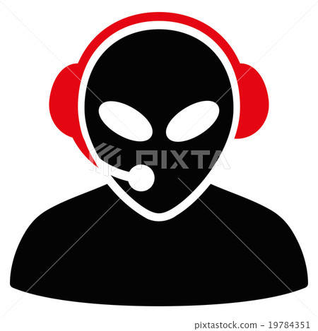 Alien Call Center Flat Icon 19784351