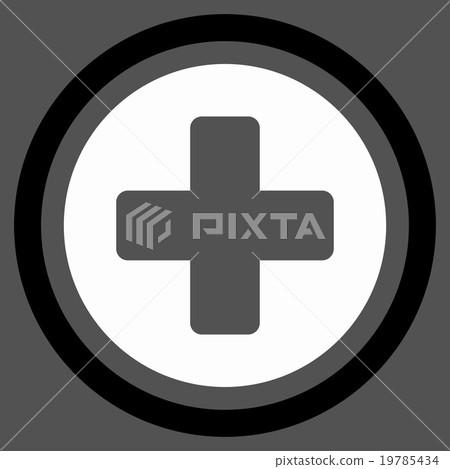 Rounded Cross Flat Icon 19785434