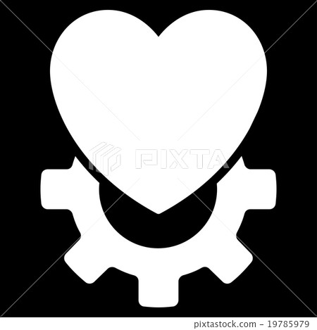 Mechanical Heart Flat Icon Mechanical Heart Flat Icon 19785979