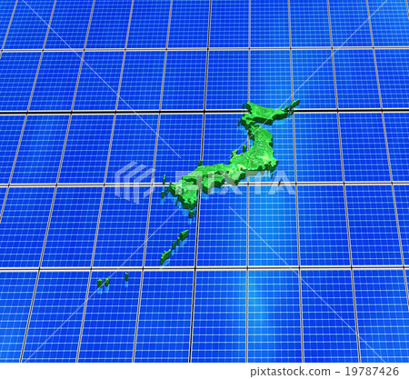 Japan map on solar panel - Stock Illustration [19787426] - PIXTA