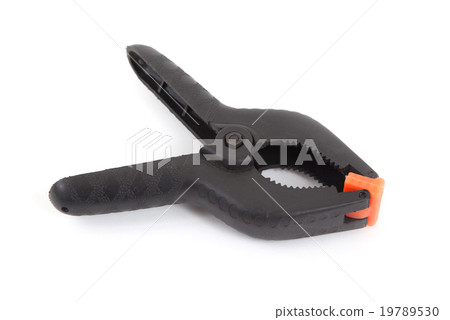Plastic clamps isolated Plastic clamps isolated 19789530