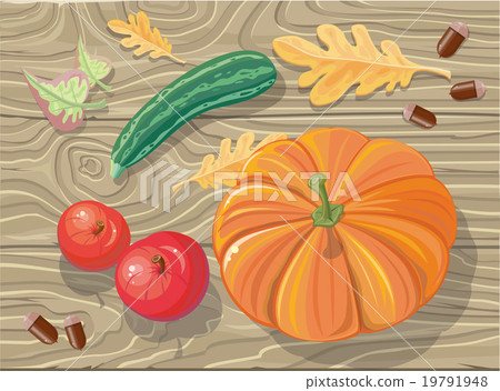 Set of Autumn Fetuses Squash, Apples, Acorns 19791948
