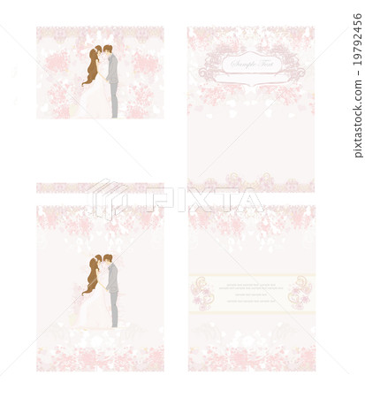 elegant wedding invitation with wedding couple set elegant wedding invitation with wedding couple set 19792456