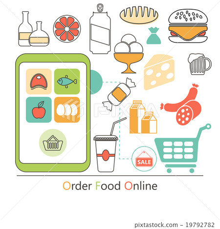 Online Food Delivery Flat Vector Concept. Vector - Stock Illustration ...