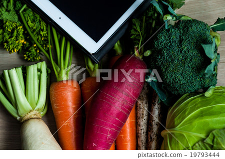 Vegetables and Tablet PC Vegetables and Tablet PC 19793444