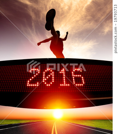 young runner jumping and crossing 2016 display young runner jumping and crossing 2016 display 19793713