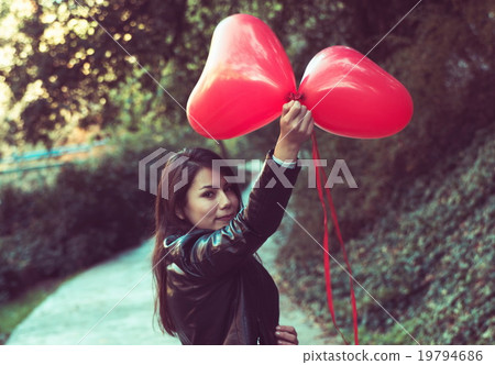 girl with balloons girl with balloons 19794686