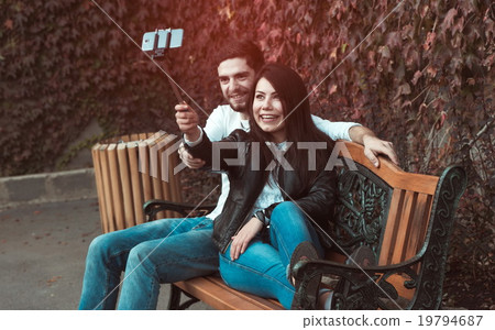 couple making selfie couple making selfie 19794687