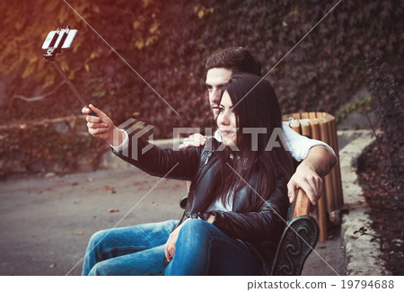 couple making selfie couple making selfie 19794688