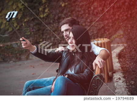 couple making selfie couple making selfie 19794689