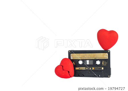 Full heart and Broken heart with cassette tape. Full heart and Broken heart with cassette tape. 19794727