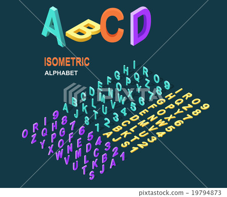 Isometric Design Style Alphabet Isometric Design Style Alphabet 19794873