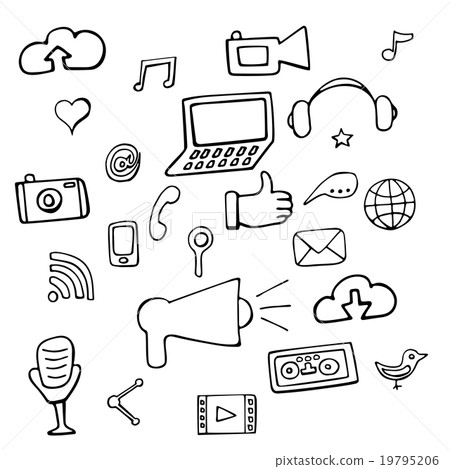 Set social network signs and symbols 19795206